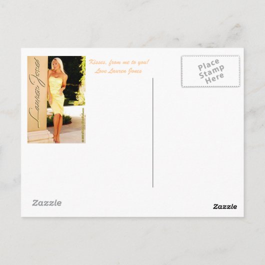 Kisses, von mir zu dir! Liebe Lauren Jones Postkarte (Rückseite)