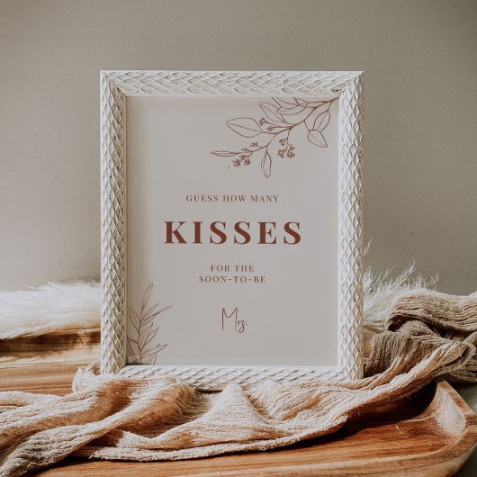 Kisses Wedding Sign Poster