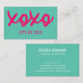 Kisses XOXO Rosa und Minze | Lipsense Visitenkarte (Vorne/Hinten)