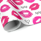 Kisses XOXO Rot und Rot Geschenkpapier (Rolleneckpunkt)