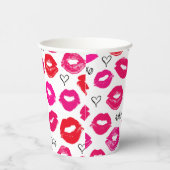 Kisses XOXO Rot und Rot Pappbecher (Rechts)