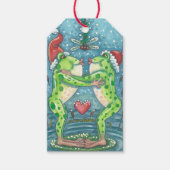 KISSIEREN VON FROGS UNTER MISTLETOE CHRISTMAS GIFT GESCHENKANHÄNGER (Vorderseite)