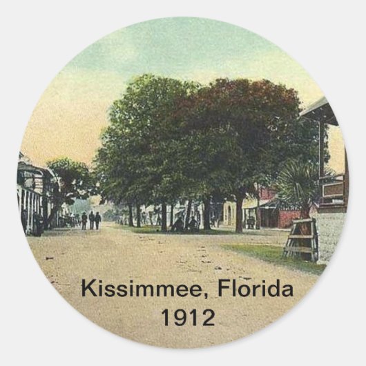 Kissimmee, Florida 1912 Runder Aufkleber (Vorderseite)