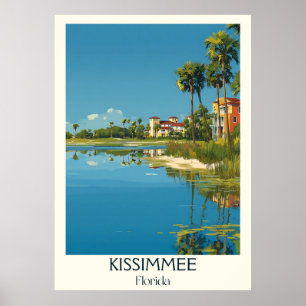 Kissimmee Florida Vintager Lakefront-Travel Art Co Poster