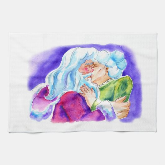 Kissin' Clauses Geschirrtuch (Horizontal)