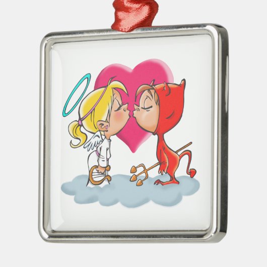 KISSING ANGEL AND DEVILE SILBERNES ORNAMENT (Links)