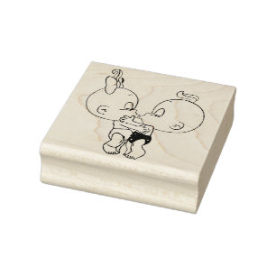 Kissing Babies Rubber Briefmarke Gummistempel