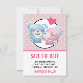KIssing Bears auf Polka Dots Niedlich und Kawaii Save The Date