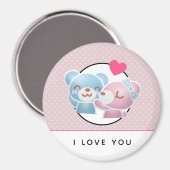 Kissing Bears I Liebe Sie Niedlich und Kawaii Magnet (Vorderseite/Rückseite)