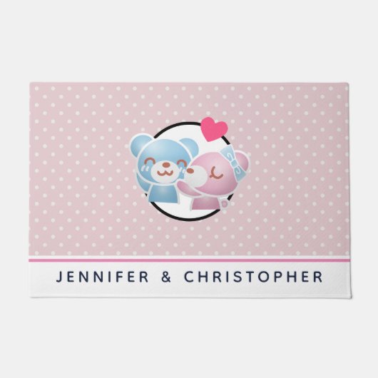 Kissing Bears Niedlich und Kawaii Fußmatte (Vorderseite)