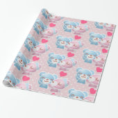 Kissing Bears Niedlich und Kawaii Geschenkpapier (Ungerollt)