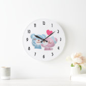 Kissing Bears Niedlich und Kawaii Große Wanduhr (Zuhause)