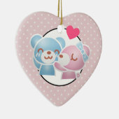 Kissing Bears Niedlich und Kawaii Keramik Ornament (Rechts)