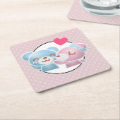 Kissing Bears Niedlich und Kawaii Rechteckiger Pappuntersetzer (angewinkelt)