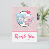 Kissing Bears Niedlich und Kawaii Vielen Dank Dankeskarte (Stehend Vorderseite)