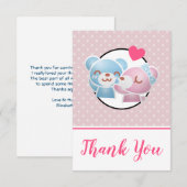Kissing Bears Niedlich und Kawaii Vielen Dank Dankeskarte (Vorne/Hinten)