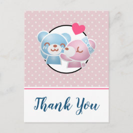 Kissing Bears Niedlich und Kawaii Vielen Dank Postkarte