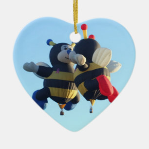 Kissing Bees Hot Air Ballon Herzzeremonie Keramikornament