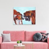 Kissing Boxers Art Portrait Leinwanddruck (Insitu (Wohnzimmer))