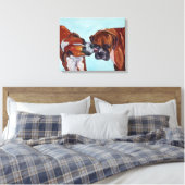 Kissing Boxers Art Portrait Leinwanddruck (Insitu (Schlafzimmer))