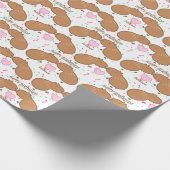 Kissing Capybara Personalisiert Geschenkpapier (Ecke)