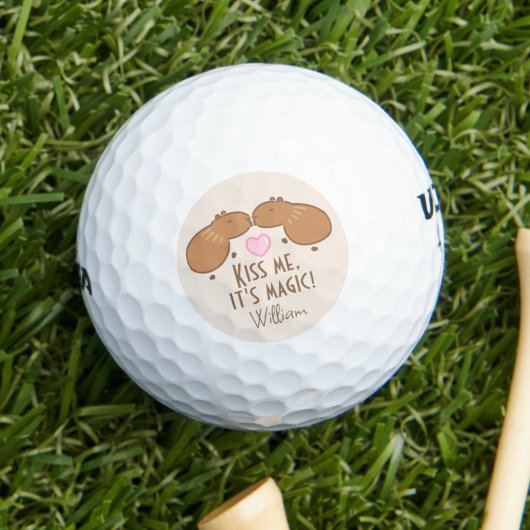 Kissing Capybaras Personalisiert Golfball