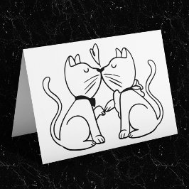 Kissing Cat Liebhaber Hochzeit Kätzchen Schwarz-we