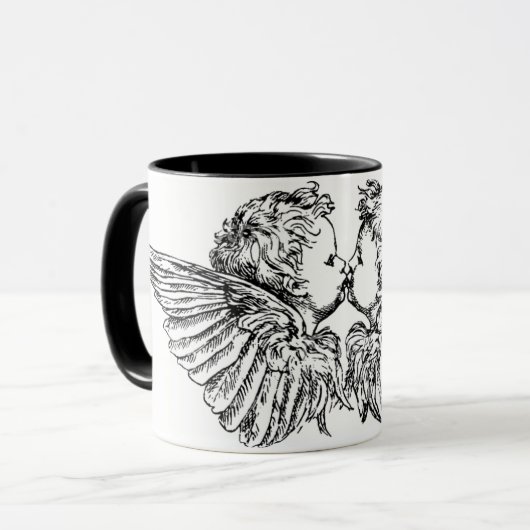 KISSING CHERUBS KAFFEE TASSE (Vorderseite Links)