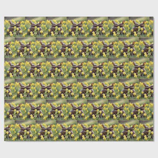Kissing Chocolate Oaster Bunnies Geschenkpapier (Flach)
