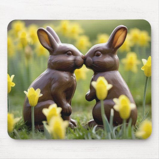 Kissing Chocolate Oaster Bunnies Mousepad (Vorne)