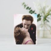 Kissing Couple French Postcard Postkarte (Stehend Vorderseite)
