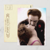 Kissing Couple French Postcard Postkarte (Vorne/Hinten)