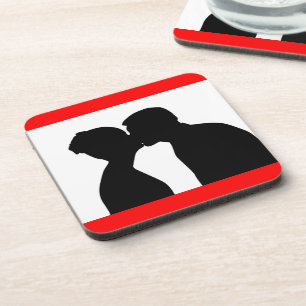 KISSING COUPLE GETRÄNKEUNTERSETZER