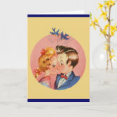 Kissing Couple Karte (Gelbe Blume)