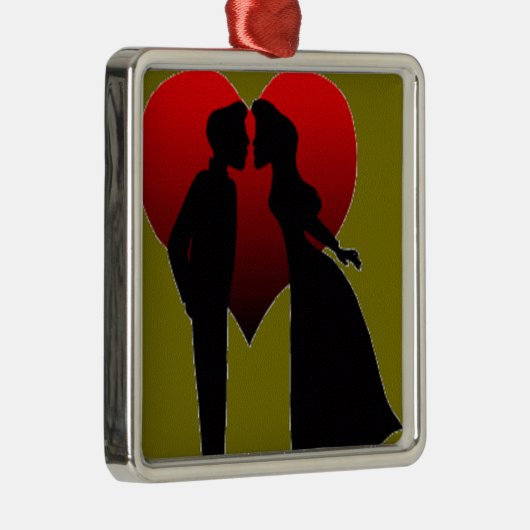 KISSING COUPLE ORNANAMENT SILBERNES ORNAMENT (Rechts)