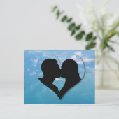 Kissing Couple Silhouette - Blue Skies Postkarte (Stehend Vorderseite)