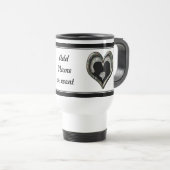 Kissing Couple Silhouette über Camouflage Heart Reisebecher (VorderseiteRechts)