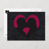 Kissing Couple Silhouette über das Rote Herz Postkarte (Vorne/Hinten)