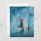 KISSING COUPLE UMBRELLA POSTKARTE (Vorne/Hinten)