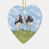 Kissing Cows  Keramik Ornament (Links)