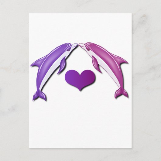 Kissing Dolphins Postcard Postkarte (Vorderseite)