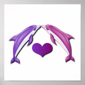 Kissing Dolphins Poster Print (Vorne)