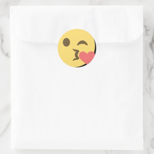 Kissing Emoji Runder Aufkleber (Tasche)