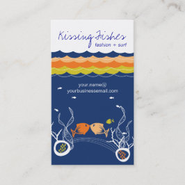 Kissing Fisch Korallen Waves Ozean Blauer Sommer Visitenkarte