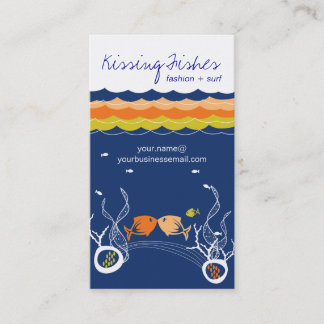 Kissing Fisch Korallen Waves Ozean Blauer Sommer Visitenkarte