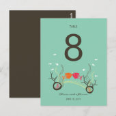 Kissing Fisches Corals Beach Hochzeit Tischnummer (Vorne/Hinten)