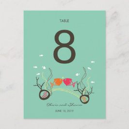 Kissing Fisches Corals Beach Hochzeit Tischnummer