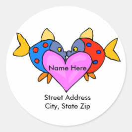 Kissing Fish Address Label Runder Aufkleber
