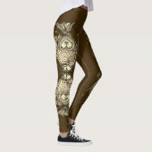 Kissing Fish Art Cocoa Sepia Leggings (Rechts)