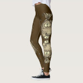 Kissing Fish Art Cocoa Sepia Leggings (Links)